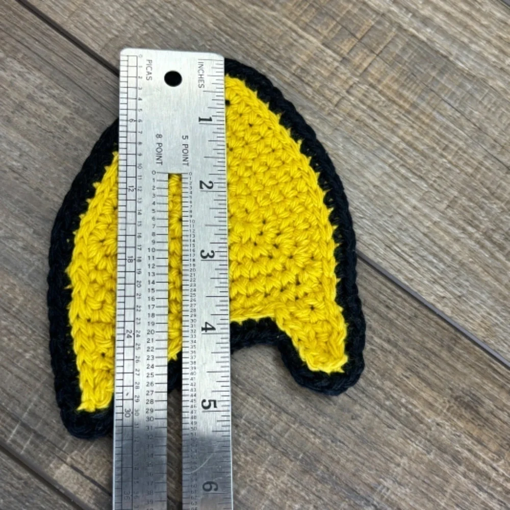 Coasters Star Trek Com Badge Shape Set of 2 Handcrafted Crochet by Seller Cotton